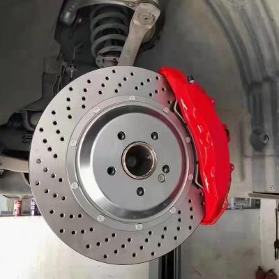 China Front Wheel Jekit 6 Pots Brake V6 Caliber 380x34mm Drilled With Gray Center Bell For Mercedes E Classes W213 for sale