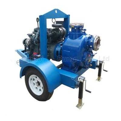 China Developing world water solutions 2inch 3inch 4inch 5inch 6inch 8inch 10inch diesel engine self priming water pump with trailer for sale