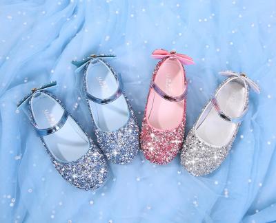 China SZYA6 2020 PU Children's Princess Shoes New Girls' Shoes Crystal Soft Simple Children's Single Shoes for sale