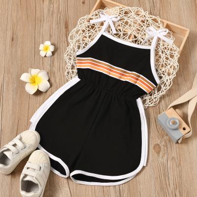 China CJS2119 Spandex/Cotton Newborn Baby Clothes Rainbow Suspenders Romper Overalls Summer 2021 For Kids Girls for sale