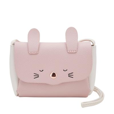 China Convenient Custom Made PU Little Girl Purse Handbag Small Bunny Crossbody Bag Kids Leather Shoulder Bag for sale