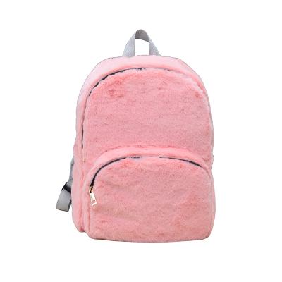 China Hot Sale High Quality New Fashion Soft Pink Girl School Bag Soft Plush Backpack for sale