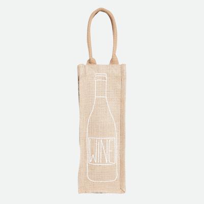 China Premum Burlab Tote Handle Gift Packaging Wine Bag Jute Bottle Insulated Simple Eco-Friendly Cooler Bag for sale