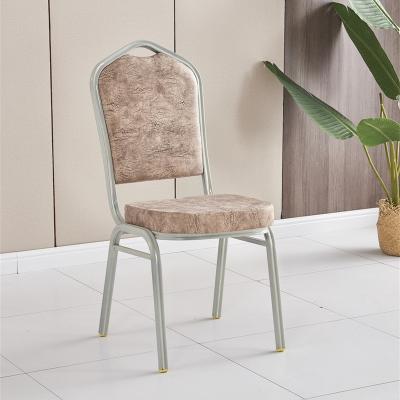 China Modern Design Cheap Iron Stacking Yellow Fabric Banquet Chair Iron Hotel Chair For Sale for sale