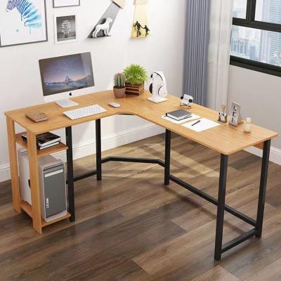 China Home Studio Corner Computer Desk (Height) Metal Frame Adjustable L-Shaped Wood Table Desk Large for sale