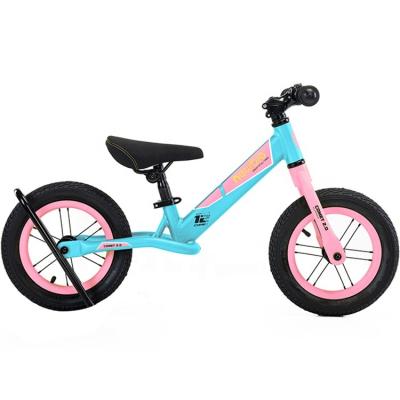 China Hi-Ten Rookie Production Price Aluminum Alloy Air Steel Rubber Tires 12 Inch Toddler Push Balance Bike for sale