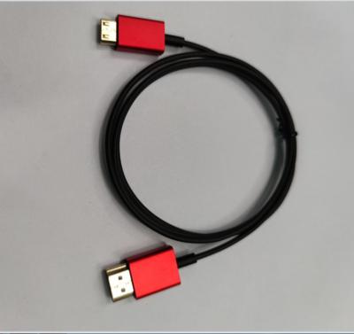 China Small Size 2M DVD Player Red Color Micro Hdmi To Displayport Hdmi 8K 60Hz Adapter Cable for sale