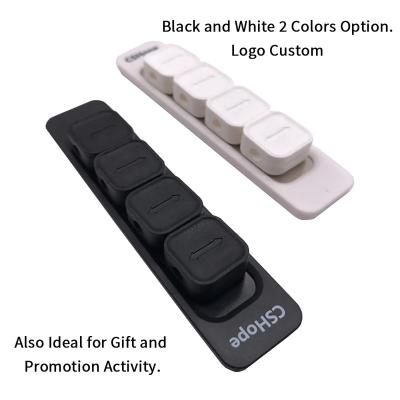 China 3 In1 Cable Factory Direct Sales 5-Channel USB Silicone Desktop Magnetic Cable Ties Tie Management Clip Travel Silicone Cable Organizer for sale