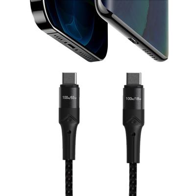 China PD100W Super Convenient Fast Charging Cable 2 in 1 Type-C to USB C Data Cable for Mobile Phone and Laptop Tablet Computer for sale