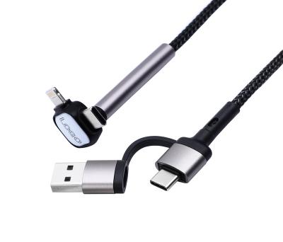 China Nylon Braided Type C Convenient New Arrival USB Cable Customized Logo Quick Charging PD18W 9V/2A Cable 2 In 1 Charging Data Cables for sale