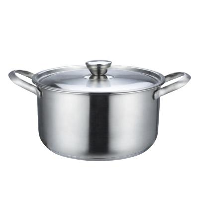 China Sustainable Modern Cookware Wholesale Cooking Pots Stainless Steel Nonstick Soup Pot With Flat Cover for sale