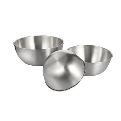 China Sustainable Mixer Bowl Matte Polished Metal Stainless Steel Nesting Food Storage Bowls Large Kitchen Bowl for sale