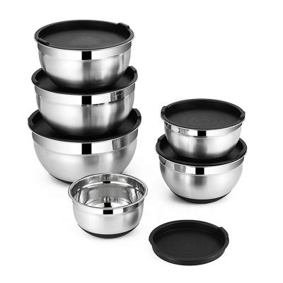 China Wholesale cheap viable factory quality stainless steel mixing bowl with cover for sale