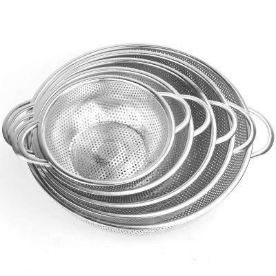 China Cookware Sustainable Set Fine Mesh Strainer Colander Stainless Steel Hanging Fruit Basket for sale