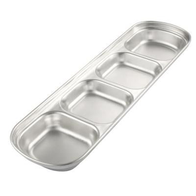 China Disposable Recyclable Kitchen Condiment Snack Serving Dishes Stainless Steel Sauce Dish For Restaurant Sauces Tray for sale