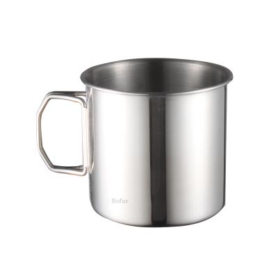 China Sustainable Camping Outdoor Travel Stainless Steel Coffee Mugs With Portable Measuring And Foldable Handle for sale