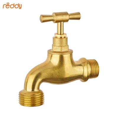 China DN15 DN20 Contemporary Brass Body Bibcock Sand Polished Stop Valve Washing Machine Hose Faucet Garden Throw Water Tap for sale