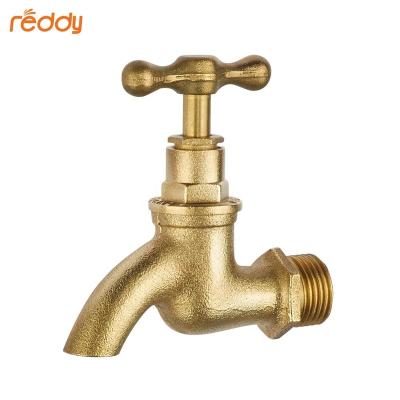 China Contemporary Outdoor Garden Brass Plumbing Water Taps Washing Machine Hose Brass Type T Handle Threaded BibTap Fittings Bibcock Faucet for sale