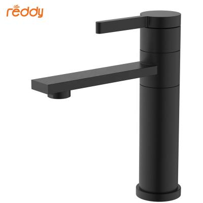 China Matte Black Thermostatic Faucets Countertop Installation One Handle Bathroom Balcony Stainless Steel Basin Faucet With Swing Outlet Hose for sale