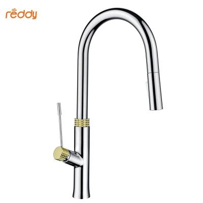 China Thermostatic Faucets Wholesale Single Handel Low Lead Copper Body Chrome Plated Stainless Steel Brass Hose Mixer Tap Sink Kitchen Pull-Down Faucets for sale