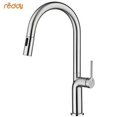 China Thermostatic Kitchen Faucet 304 Stainless Steel Single Hole Living Room Mixer Tap Kitchen Faucet With Pull Down Pull Out Sprayer for sale