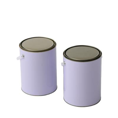 China Production of 5L metal round paint tin can with handle cover for sale