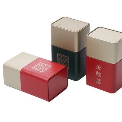 China Hot selling cheap Rectangular tin box Three section tea cans for sale