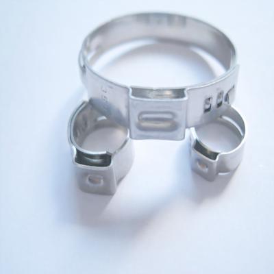 China High Strength Metal Clip Ear Pipe Clamp Stepless Simple Hose Clamp for sale