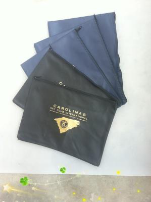 China PVC Dark Blue / Black  Zippered Bank Deposit Bags 15.6 * 12CM RoHS / FCC for sale