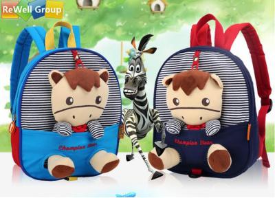 China Double Root Dark Blue Sky Blue Baby Backpack Bag Cartoon Animal for sale