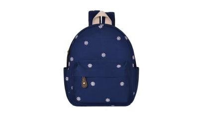 China Small Canvas Girls School Bags Blue Lovely School Satchel Bag for sale