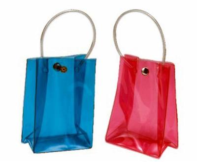 China Square bottom blue / red Transparent  PVC Clothes Packaging Bags rain proof with strap for sale