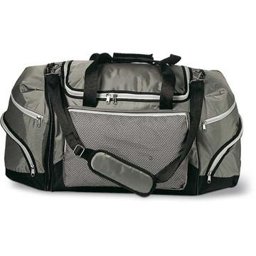 China Grey Cylindrical Customized Travel bag With 2 pocket Trekking Easy Expandable for sale