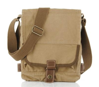 China Khaki Black cowhide satchel Cotton Canvas Messenger bag backpack vertical for sale