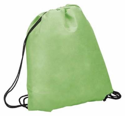 China 190T polyester String Non-woven Green Shopping bag backpack For Promotional for sale