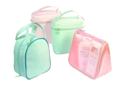 China Green Plastic / PVC Packaging bags with Mental Lock , toiletry travel bag for sale