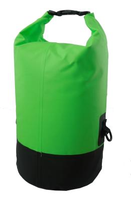 China Folded green tarpaulin ocean pack waterproof dry tube bag for boating / hiking for sale