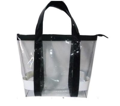 China Tote Bag with PVC Zipper Bank Bags Shine PVC Handle Shopping Bag for sale