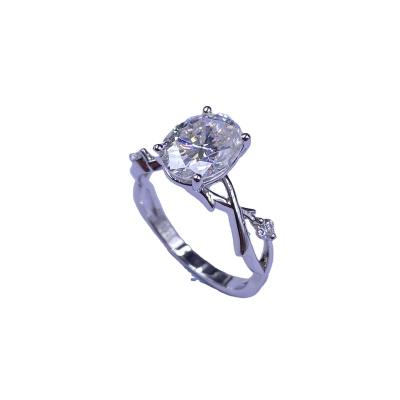 China Wholesale Fashion Romantic 925 Sterling Silver Oval Cut Moissanite Ring for sale