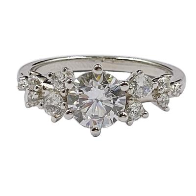 China TRENDY Top Selling Fashion Fine Jewelry Rings With Round Moissanite D Color VVS1 for sale