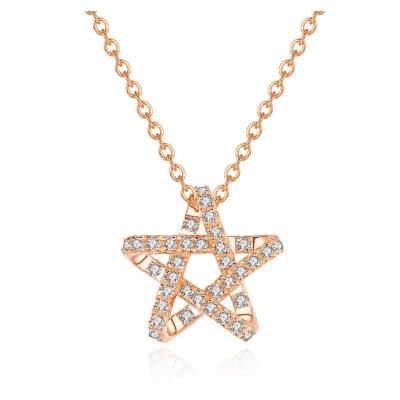 China Personalized TRENDY Rose Gold Women's Sterling Zircon Necklaces 925 Gold Sliver 5 AA Necklace Factory Charm Necklace Jewelry for sale