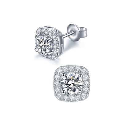 China FASHIONABLE Luxury Round Cut Shining Diamond Moissanite Earrings Ear Studs Jewelry Sets for sale