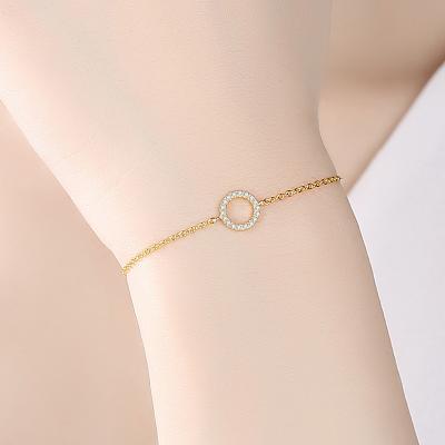 China FASHIONABLE New Arrival 18k Yellow Gold Plated 925 Sterling Sliver Customized Smart Bracelets With 5A Zircon for sale