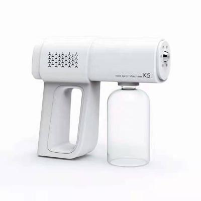 China Disinfecting Spray Gun K5 Atomizer Blue Light Disinfect Gun Rechargeable Automatic Nano Mist Sprayer Fog Spray Gun Electric Wireless Nano Spray Gun DIS for sale