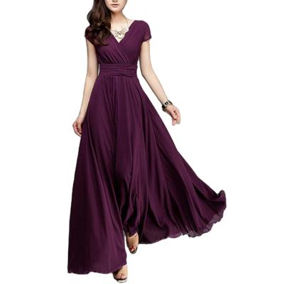 China New Style V-Neckline Bohemian Dress Bohemian Dress Summer New Style Breathable Waist Long Dress for sale