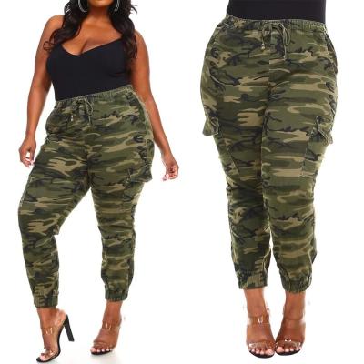 China Anti-Static Plus Size Pants 2021 Hot Women's Large Multi Pocket Camouflage Pants Plus Size Pants for sale