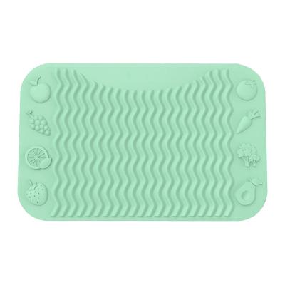 China Sustainable Finger Foods Silicone Baby Place Mat Silicone Mat With Fruit Pattern for sale