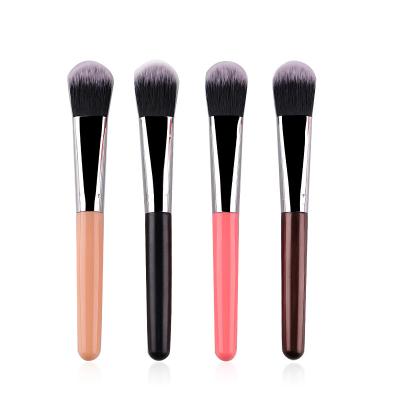 China Angular Flat Blush Tongue Shaped Fiber Plastic Handle Make Up Brush For Blushing To Powder Foundation Liquid Cream Brush for sale