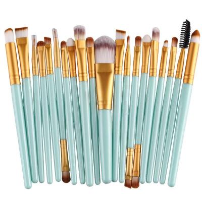 China Angular Blush 20 Pcs Makeup Set Brush Tools Prepare Toiletry Kit Make Up Brush Set Nylon Hair Gold for sale