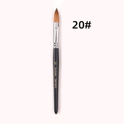 China Hot Selling 100% Pure Nail Hair Kolinsky Wood Handle 2#-20# Germany Size Around Kolinsky Acrylic Nail Brush for sale